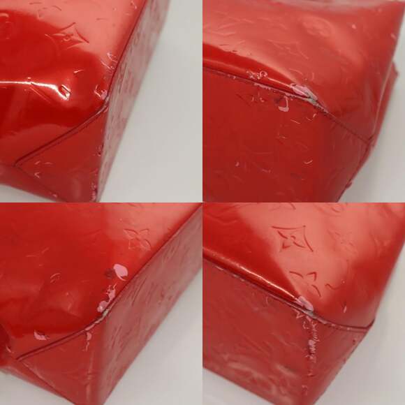 LOUIS VUITTON Monogram Vernis Reade PM Hand Bag Red Rouge M91088 - Picture 10 of 13